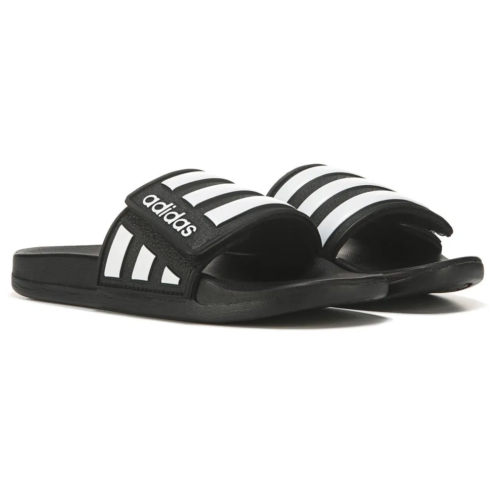 Adidas Adilette Comfort Adjustable Slide Sandals Little/Big Kid, Black