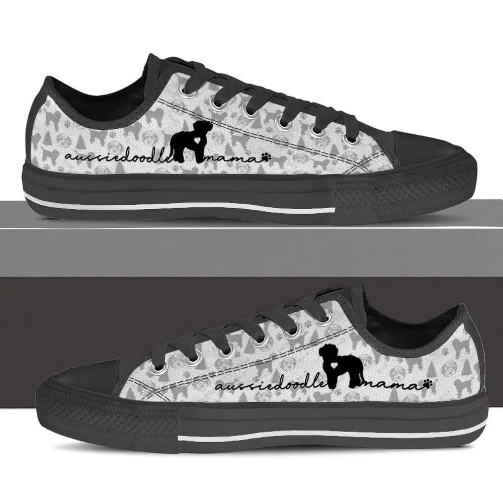 Aussiedoodle Low Top Shoes, Dog Printed Shoes, Canvas Shoes For Men, Women