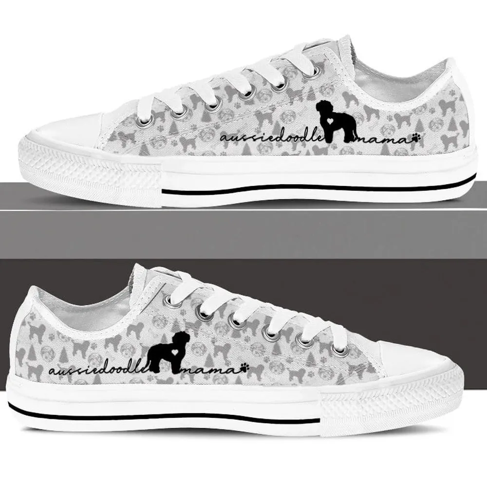 Aussiedoodle Low Top Shoes, Dog Printed Shoes, Canvas Shoes For Men, Women