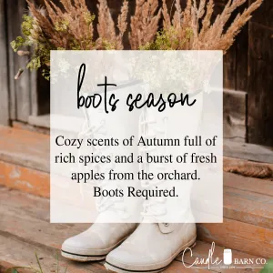 Candle Barn Co - Boots Season 8oz Mason Jar Soy Candles (FALL)