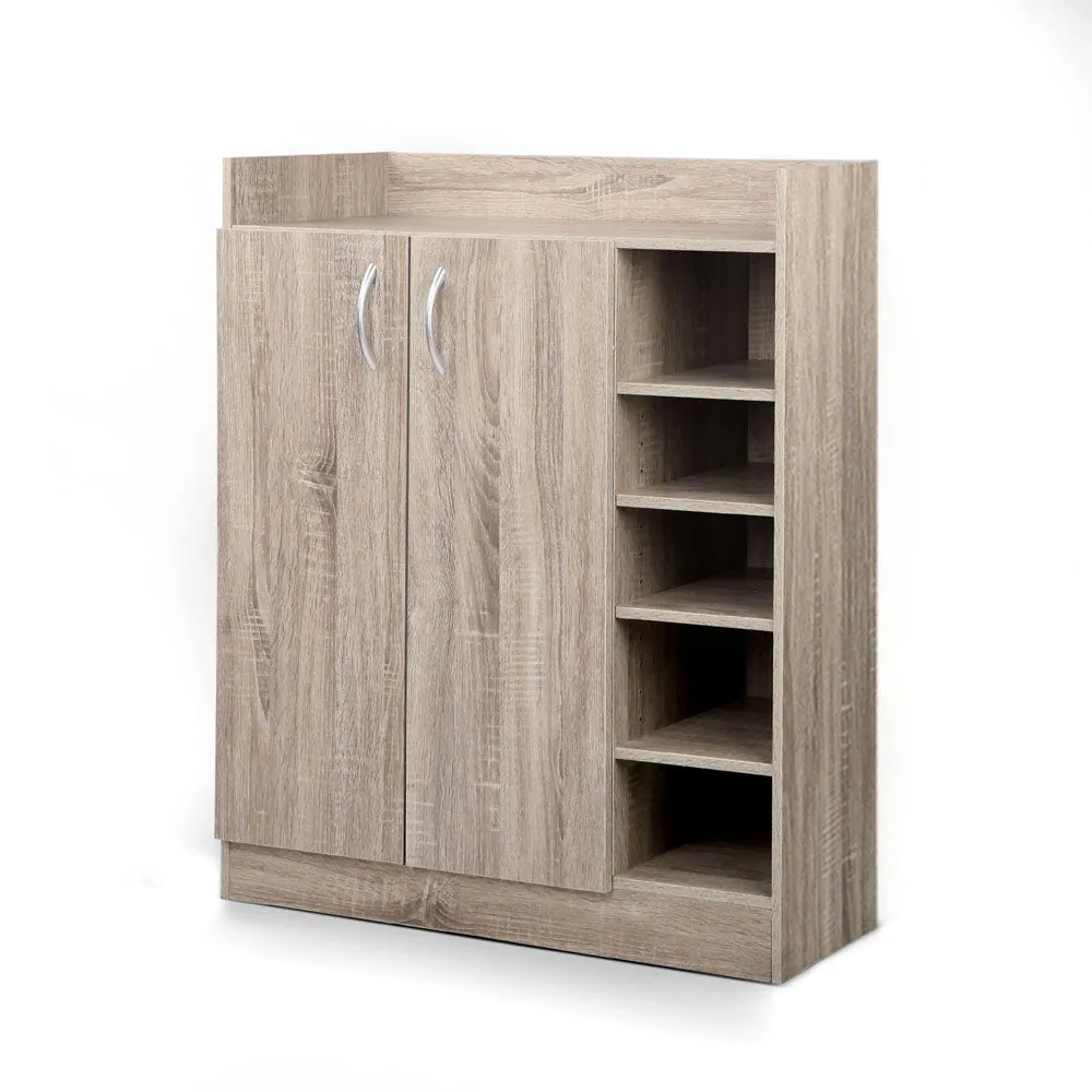 Contemporary 2 Door Shoe Cabinet with 5 Shelves - Artiss