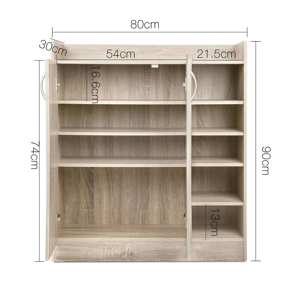 Contemporary 2 Door Shoe Cabinet with 5 Shelves - Artiss