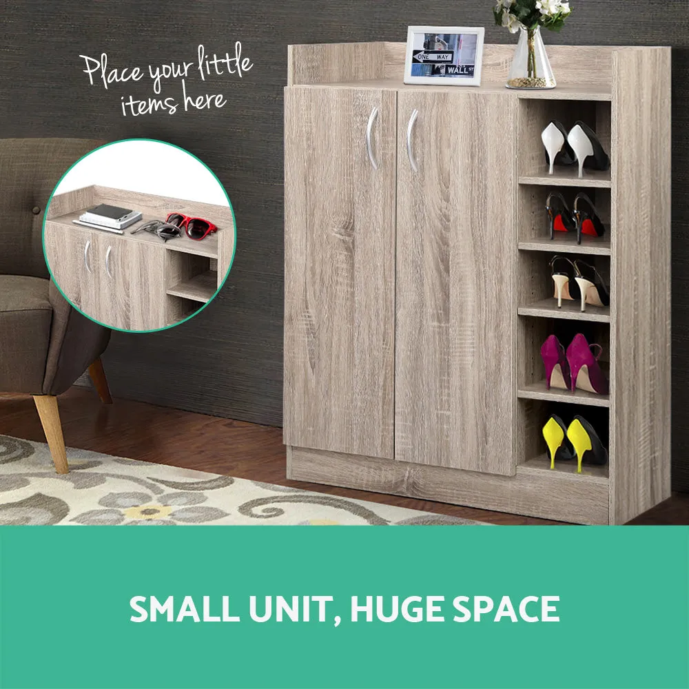 Contemporary 2 Door Shoe Cabinet with 5 Shelves - Artiss