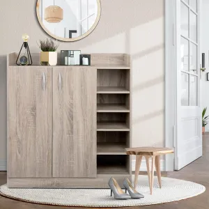 Contemporary 2 Door Shoe Cabinet with 5 Shelves - Artiss