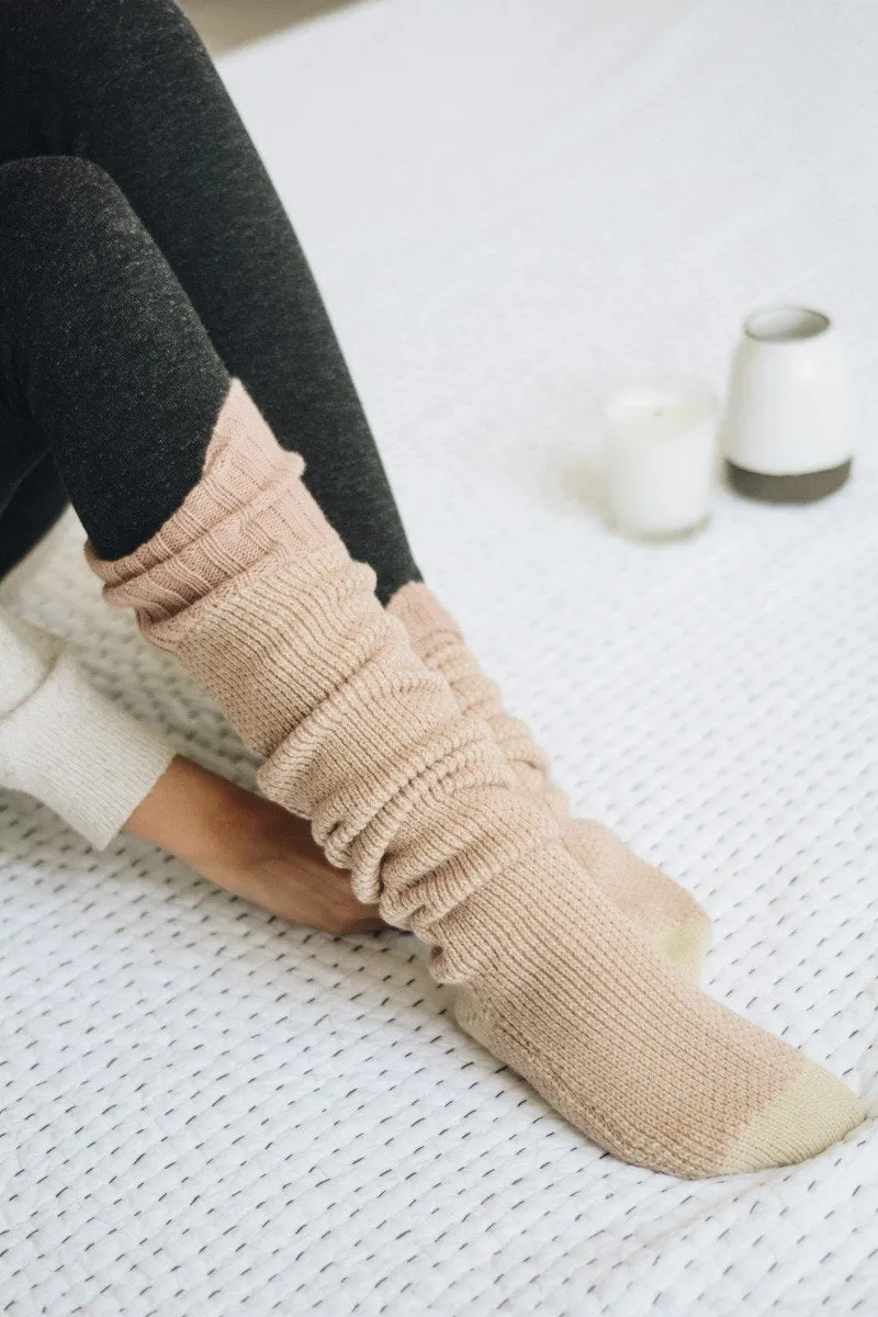 Cozy Ribbed Knit Lounge Socks