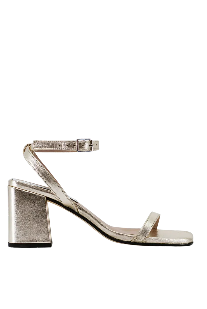 Essential Block Heel Gold Sandal