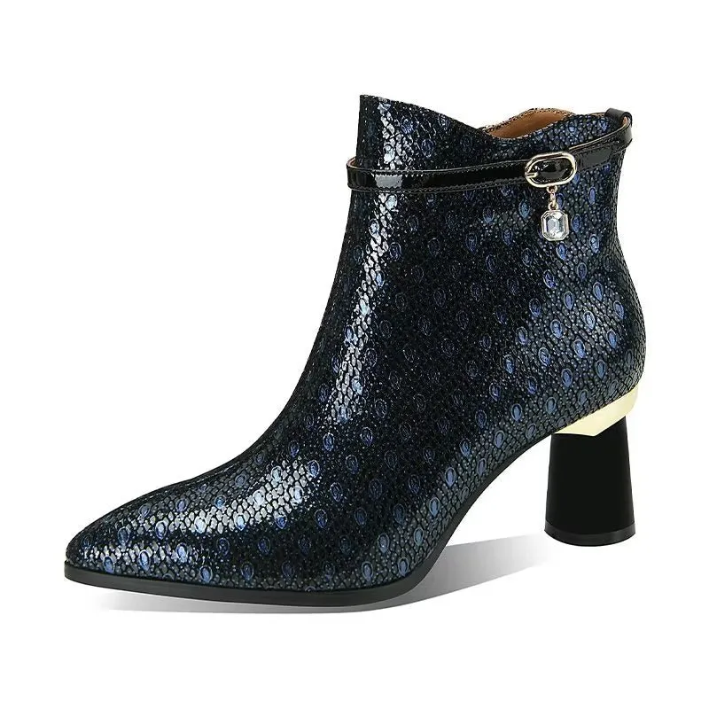 Exotic Elegance Winter Ankle Boots