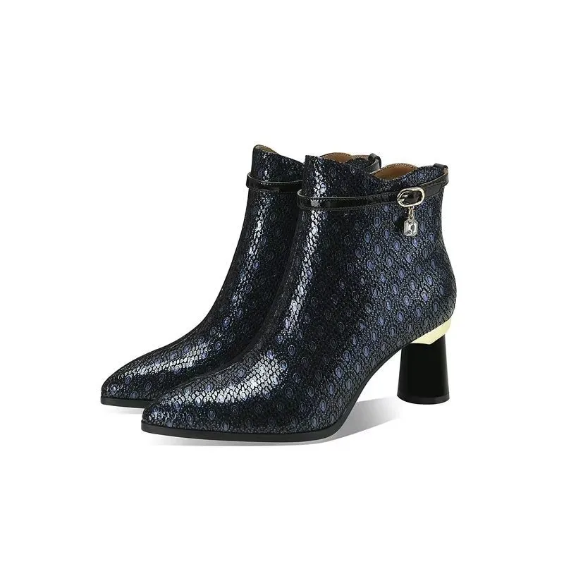 Exotic Elegance Winter Ankle Boots