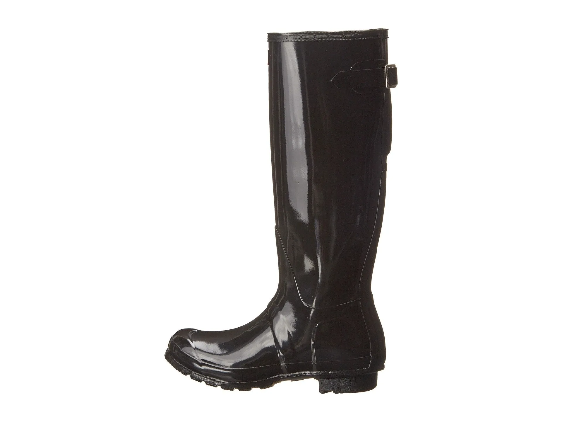 Hunter Original Back Adjustable Gloss Rain Boots, black