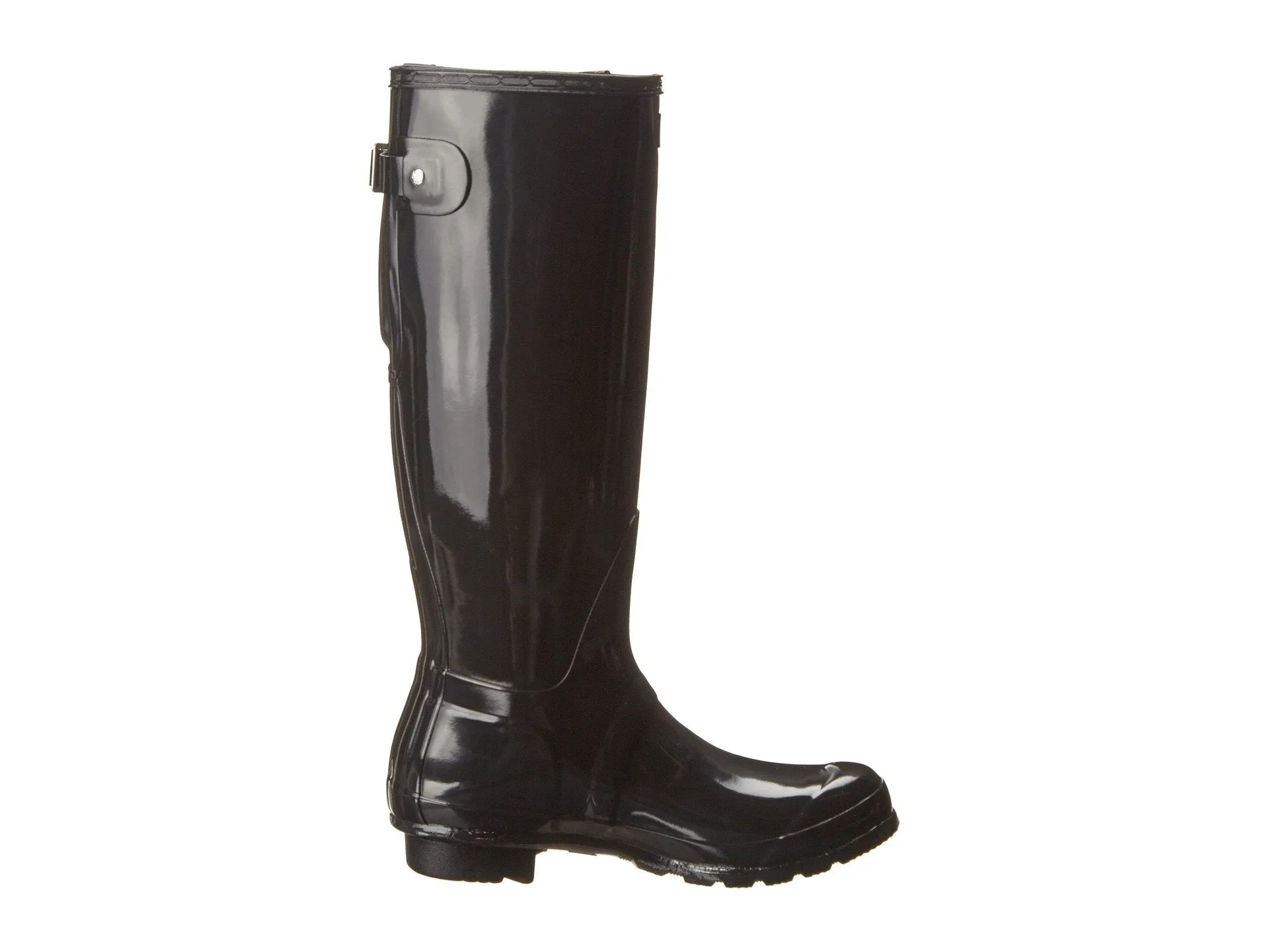 Hunter Original Back Adjustable Gloss Rain Boots, black