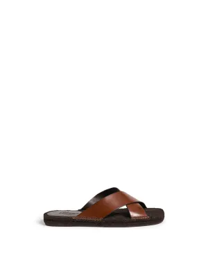 Kevin Flat Sandals Marron Choc