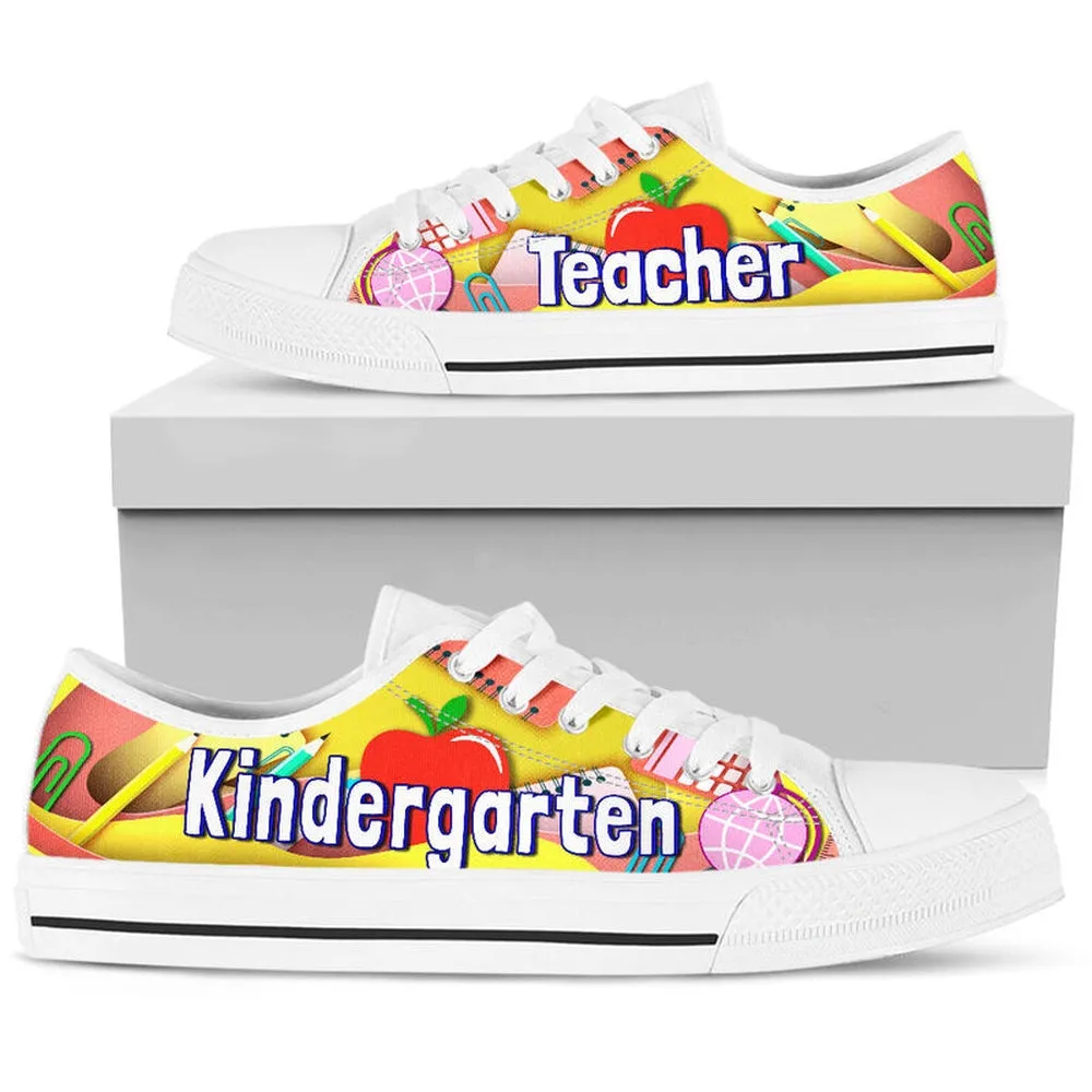 Kindergarten Teacher Art Paper Cut Out Shoes, Teacher Shoes, Low Top Sneakers