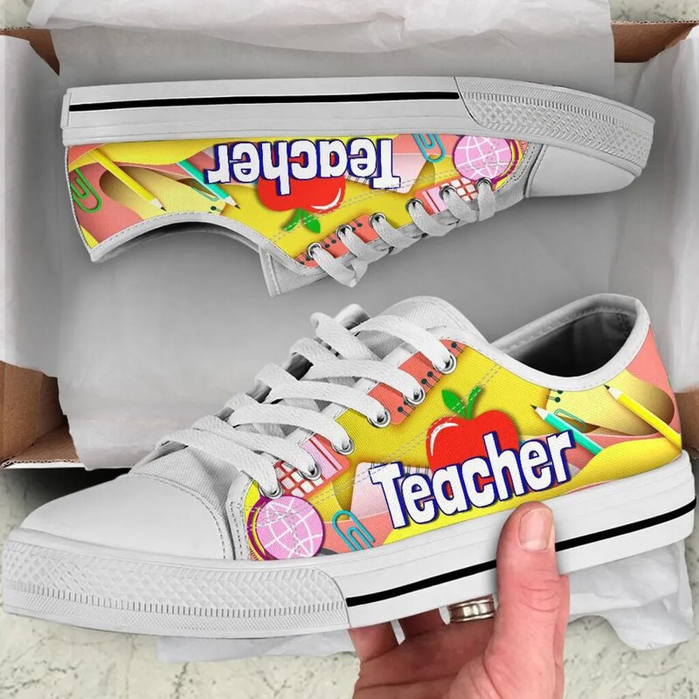 Kindergarten Teacher Art Paper Cut Out Shoes, Teacher Shoes, Low Top Sneakers