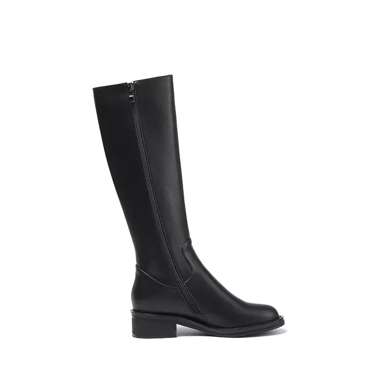 LeatherLux Chic Knee-High Boots