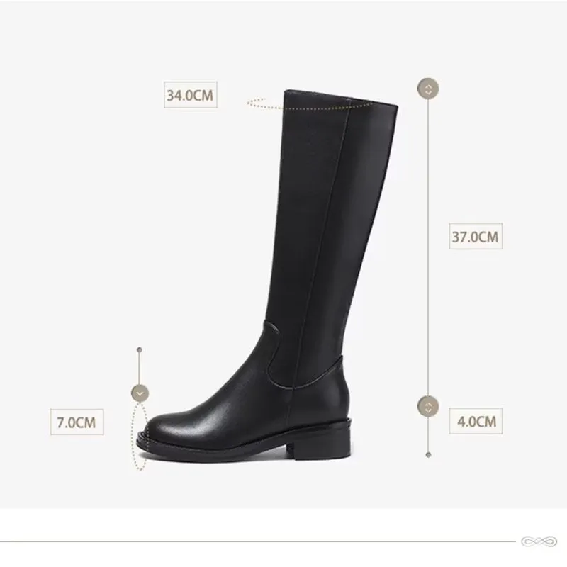 LeatherLux Chic Knee-High Boots