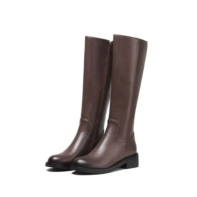 LeatherLux Chic Knee-High Boots