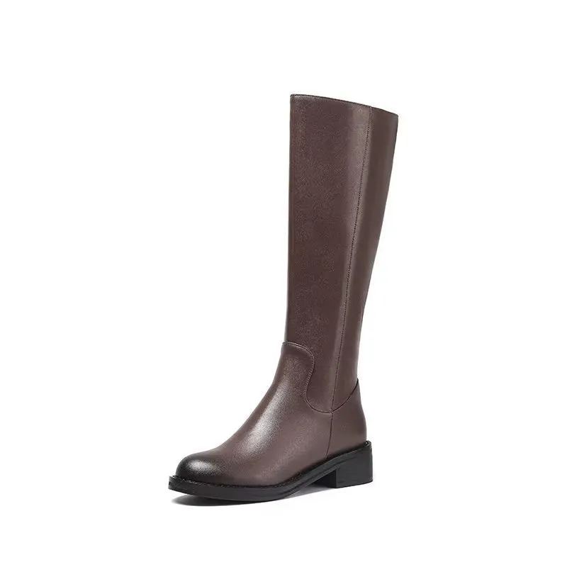 LeatherLux Chic Knee-High Boots