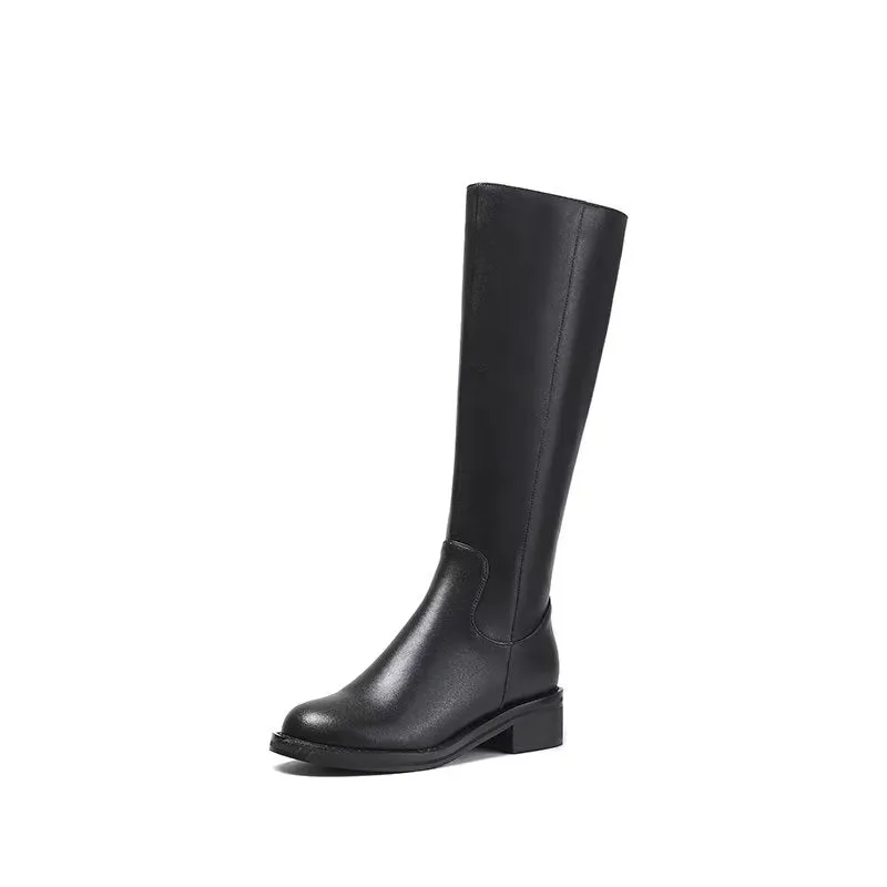 LeatherLux Chic Knee-High Boots