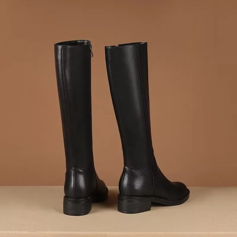 LeatherLux Chic Knee-High Boots