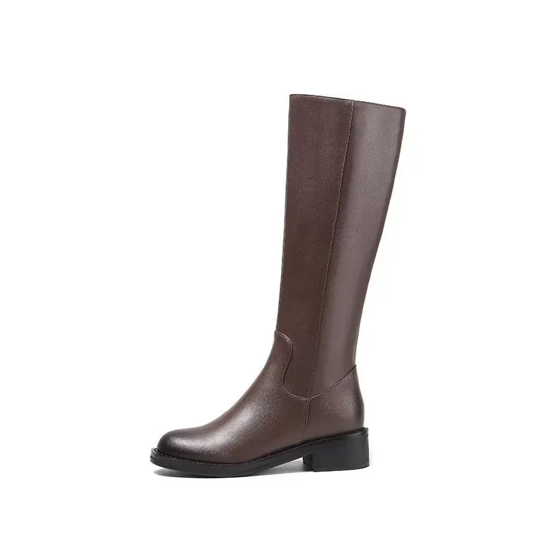 LeatherLux Chic Knee-High Boots