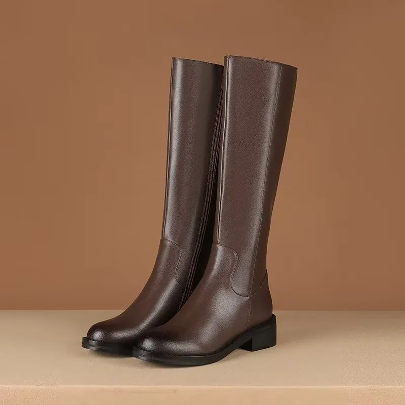 LeatherLux Chic Knee-High Boots