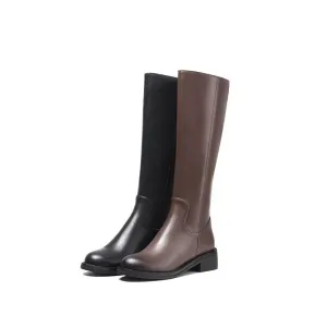 LeatherLux Chic Knee-High Boots