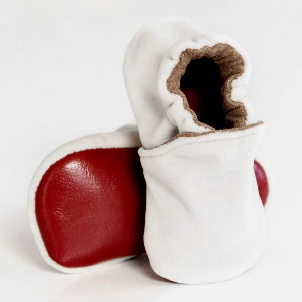 Little Grapefruit Cream Baby Velvet Crib Shoes