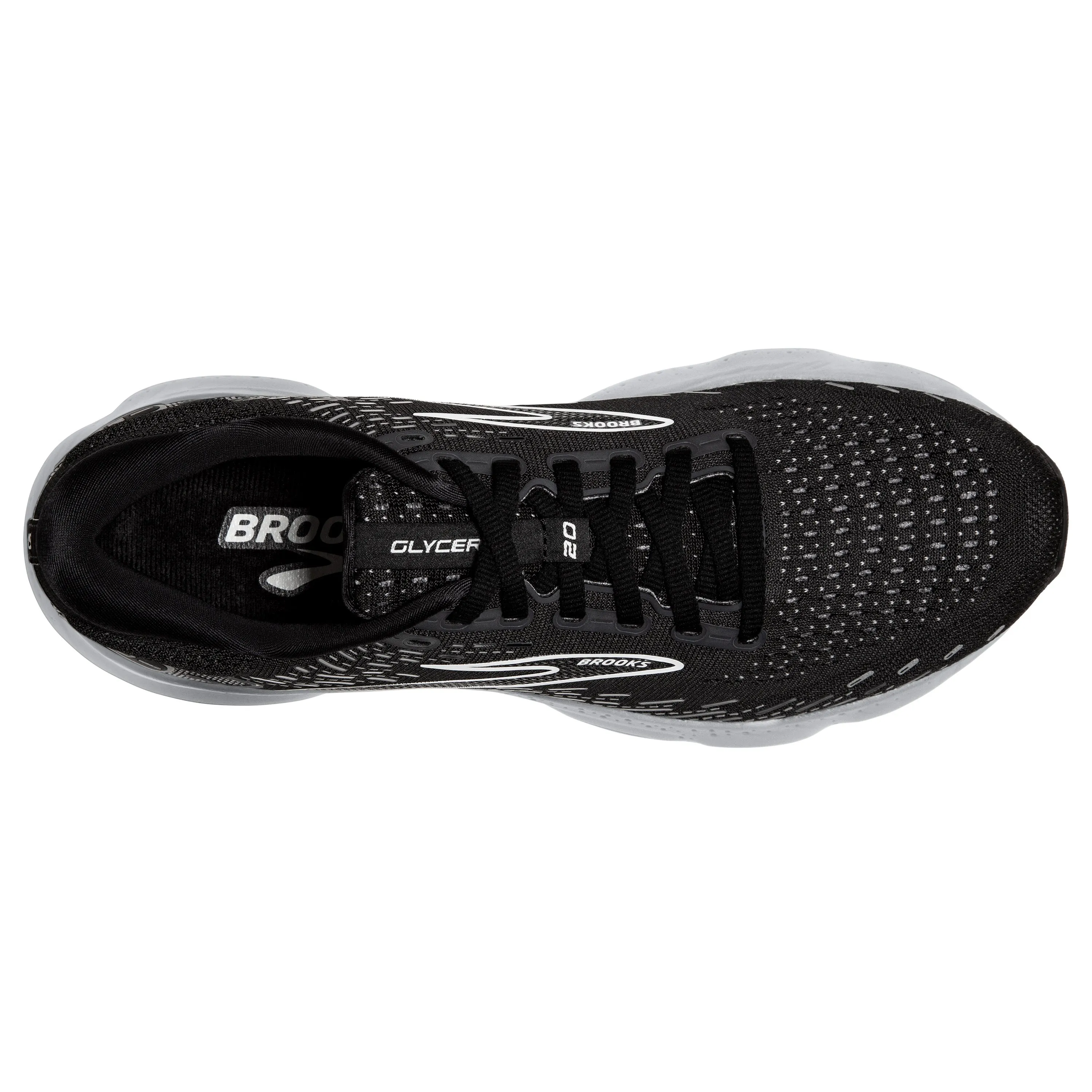 Men's Brooks Glycerin 20 Color: Black/White/ Alloy