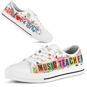 Music Teacher Shoes License Plate Shoes for Mens, Teacher Shoes, Low Top Sneakers