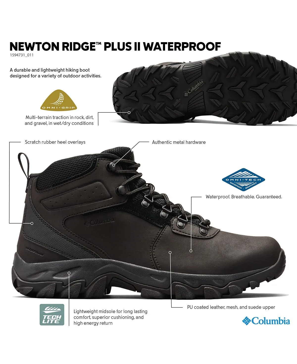 Newton Ridge Plus II Columbia Men's Waterproof Hiking Boots