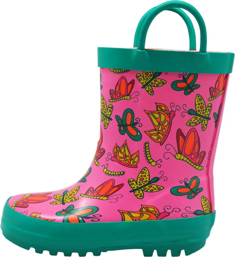 Norty Big Kids Boys Girls Waterproof Rubber Printed Rain Boots - 13 Patterns, 40145