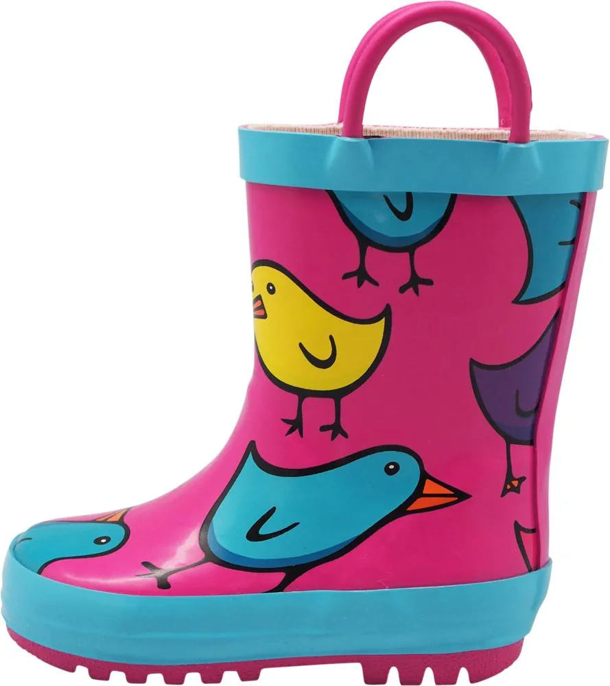 Norty Big Kids Boys Girls Waterproof Rubber Printed Rain Boots - 13 Patterns, 40145