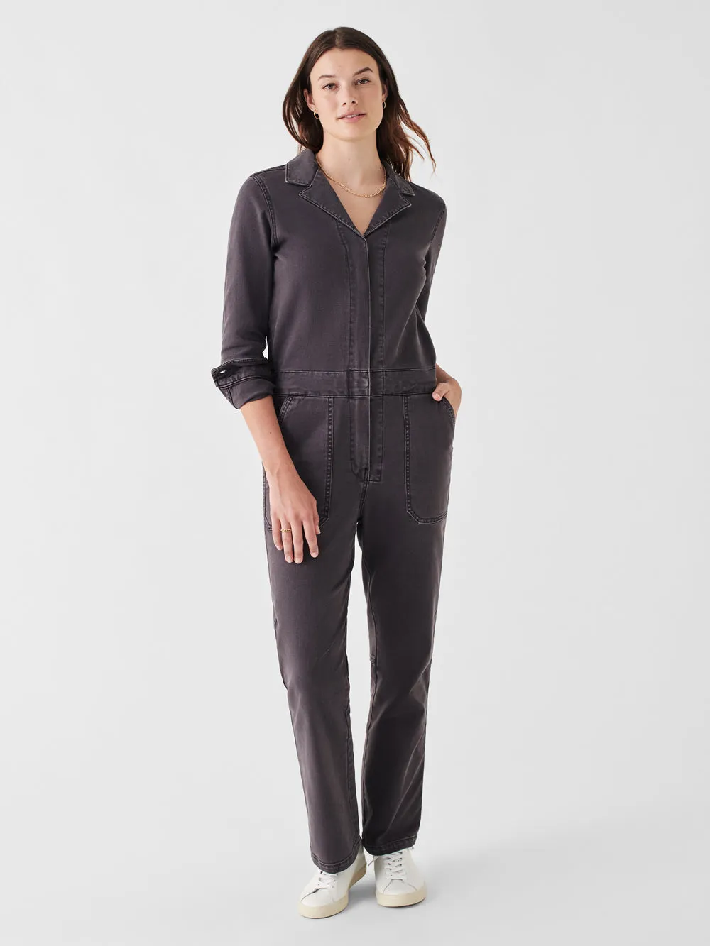 Overland Twill Jumpsuit in Mineral Charcoal