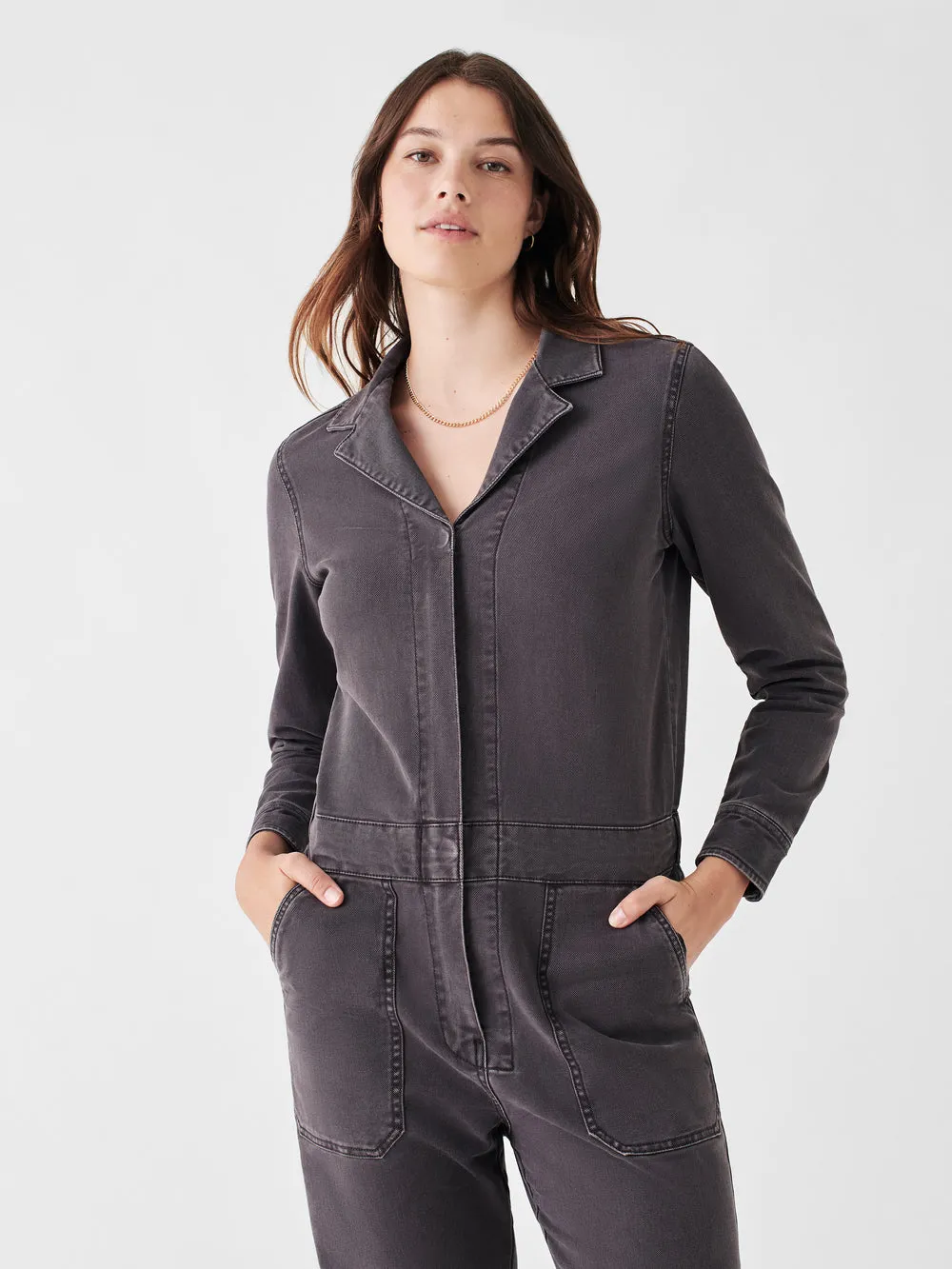 Overland Twill Jumpsuit in Mineral Charcoal