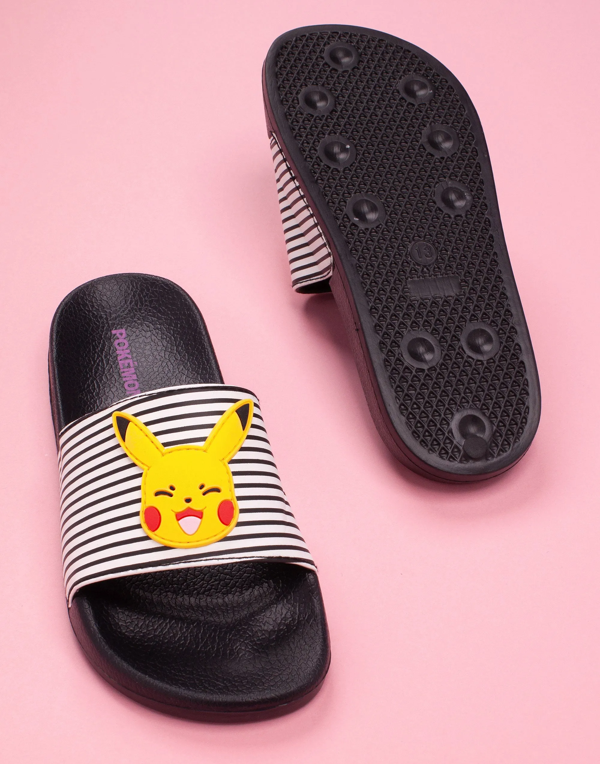 Pokemon Pikachu Girls Sliders Black