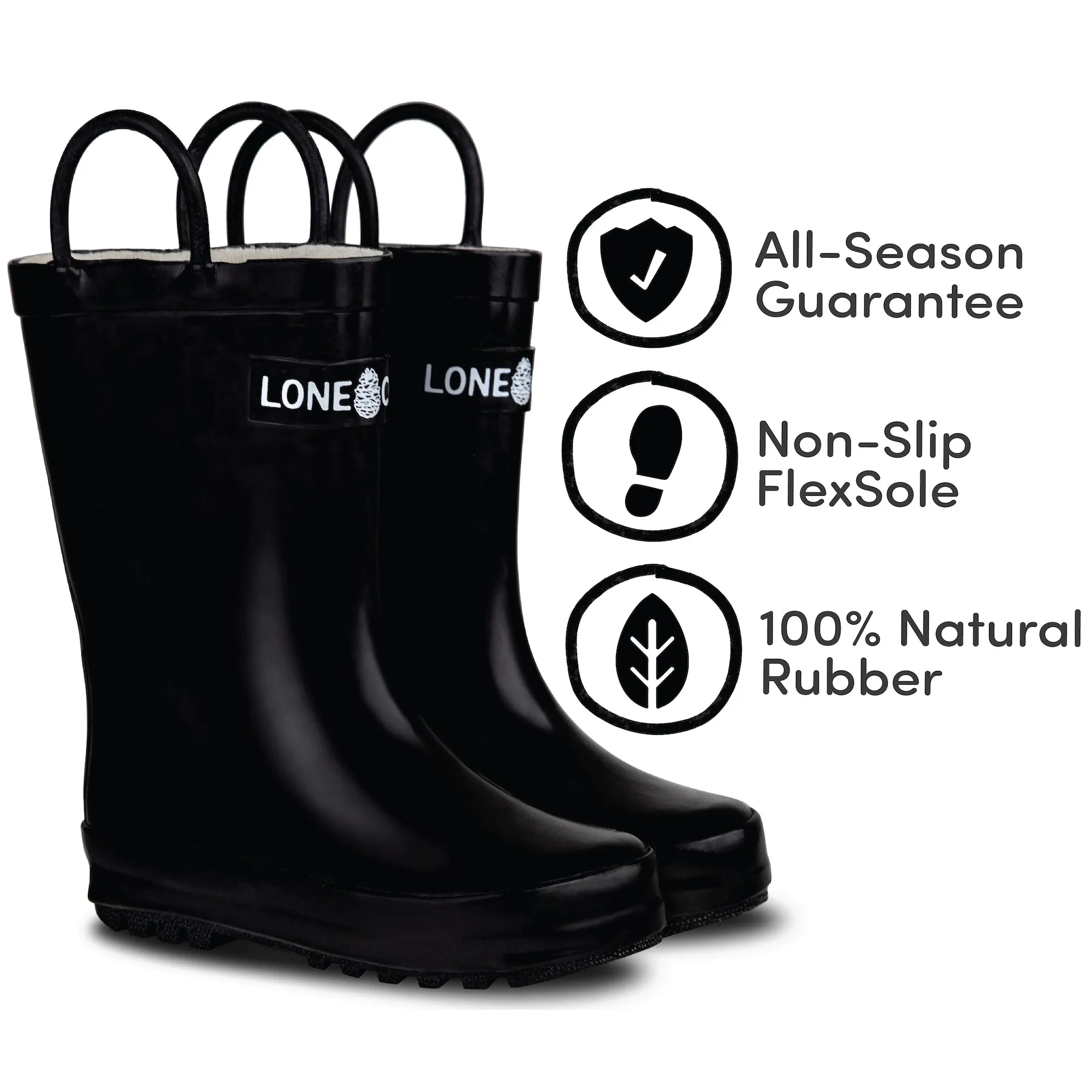 Shiny Black Rain Boot