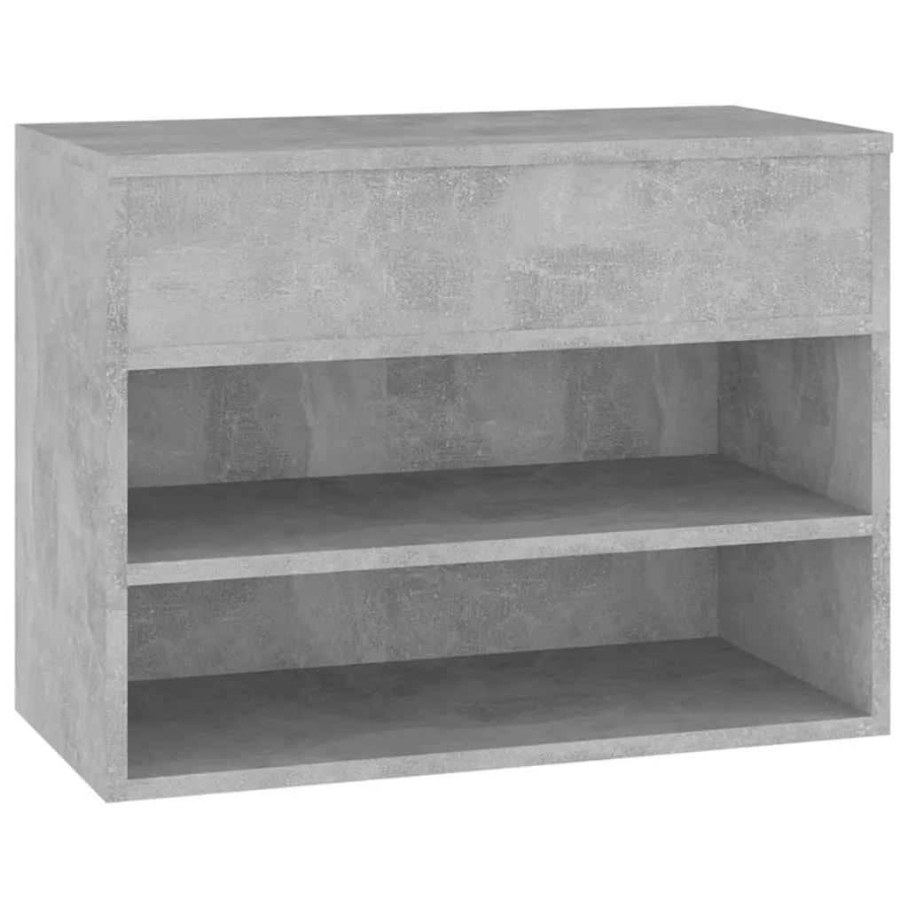 Shoe Bench Concrete Grey 60x30x45 cm Engineered Wood