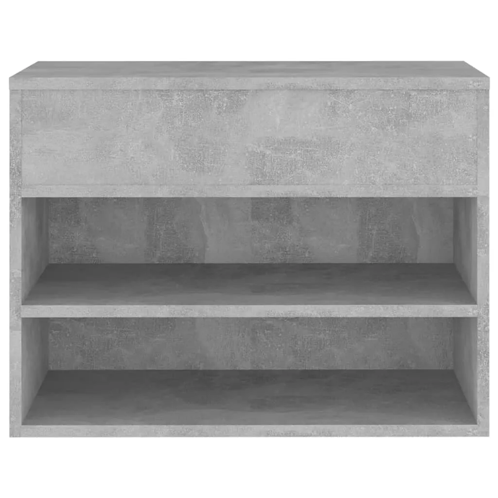 Shoe Bench Concrete Grey 60x30x45 cm Engineered Wood