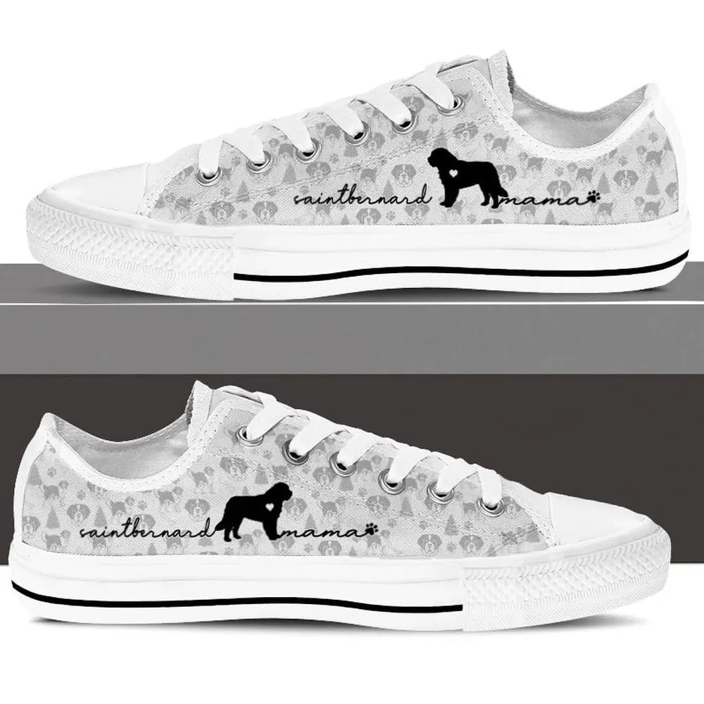 St.Bernard Low Top Shoes - Dog Walking Shoes Men Women, Dog Printed Shoes, Canvas Shoes For Men, Women