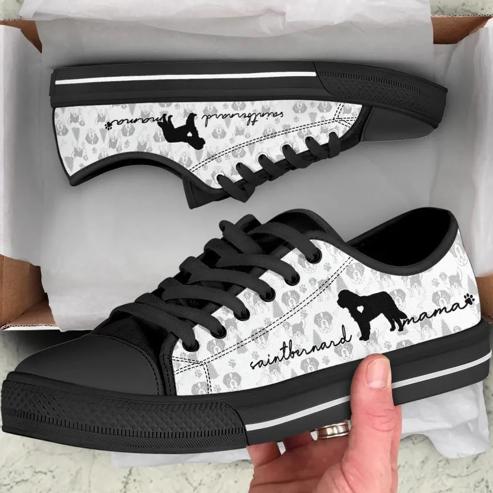 St.Bernard Low Top Shoes - Dog Walking Shoes Men Women, Dog Printed Shoes, Canvas Shoes For Men, Women