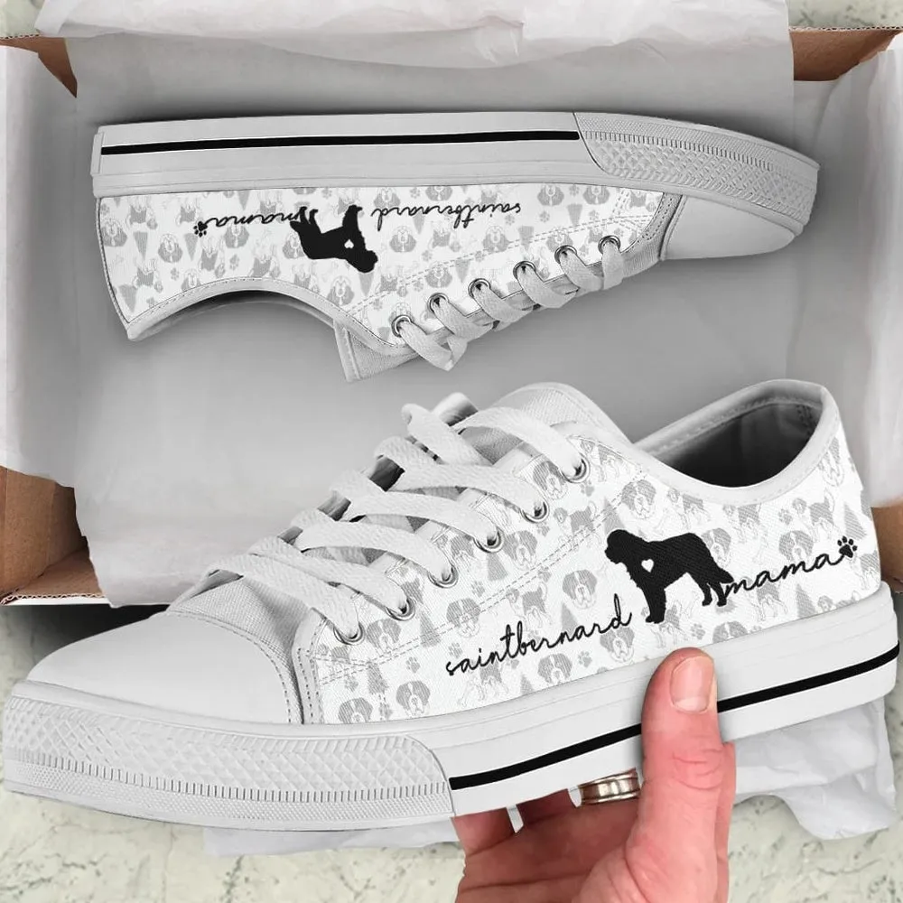 St.Bernard Low Top Shoes - Dog Walking Shoes Men Women, Dog Printed Shoes, Canvas Shoes For Men, Women