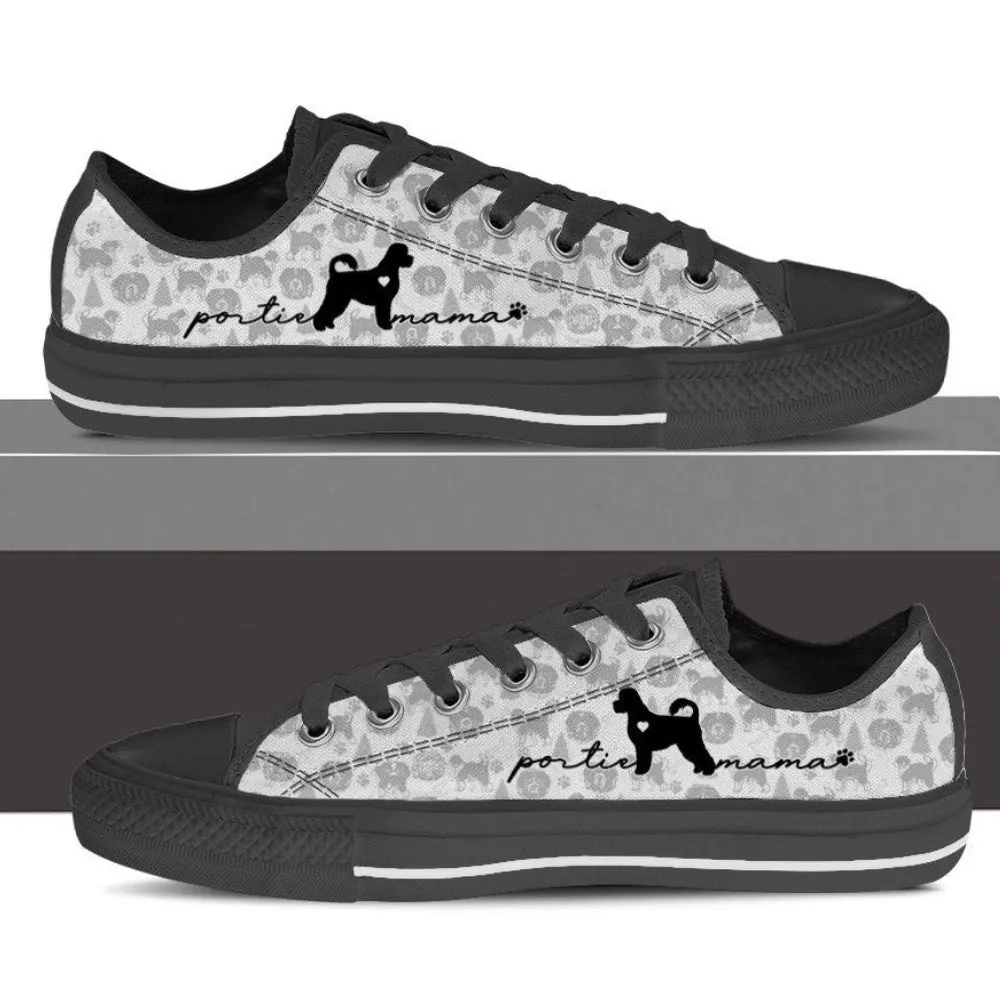 Stylish Portuguese Water Dog Sneakers - Low Top Shoes For Dog Lovers, Dog Printed Shoes, Canvas Shoes For Men, Women