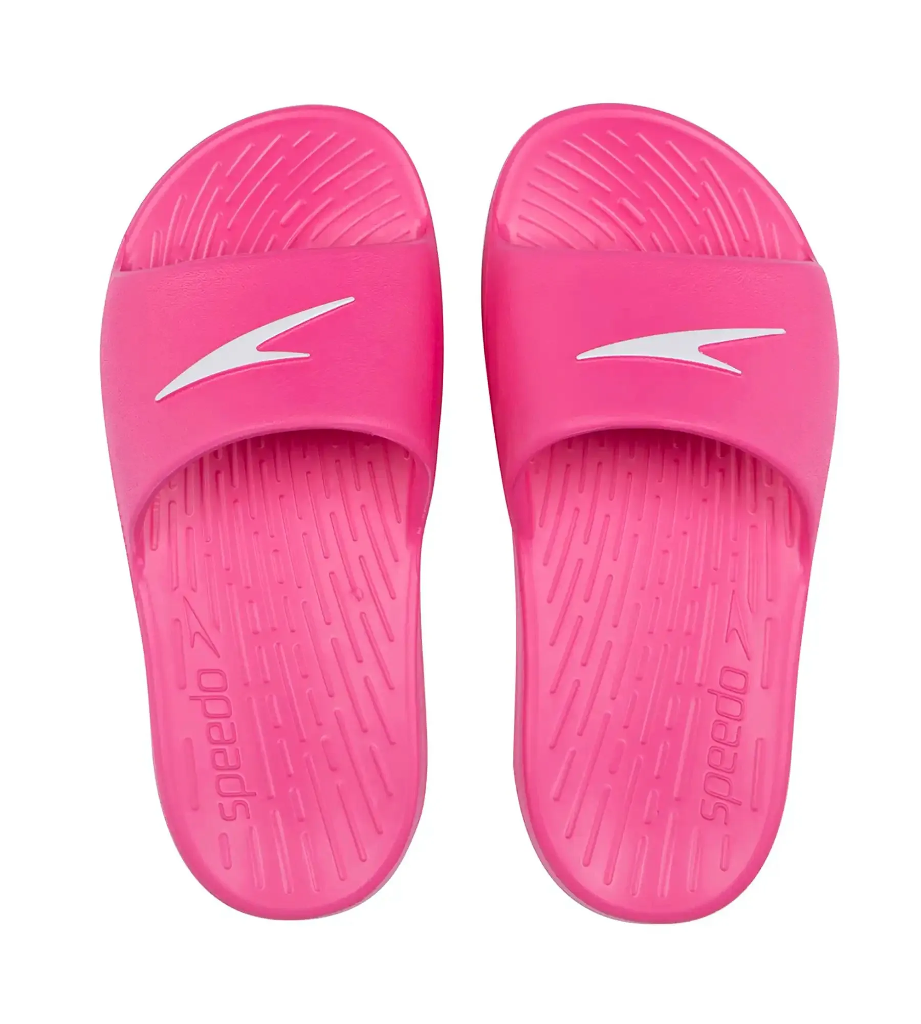 Unisex Junior's Single Colour Slides - Electric Pink & White