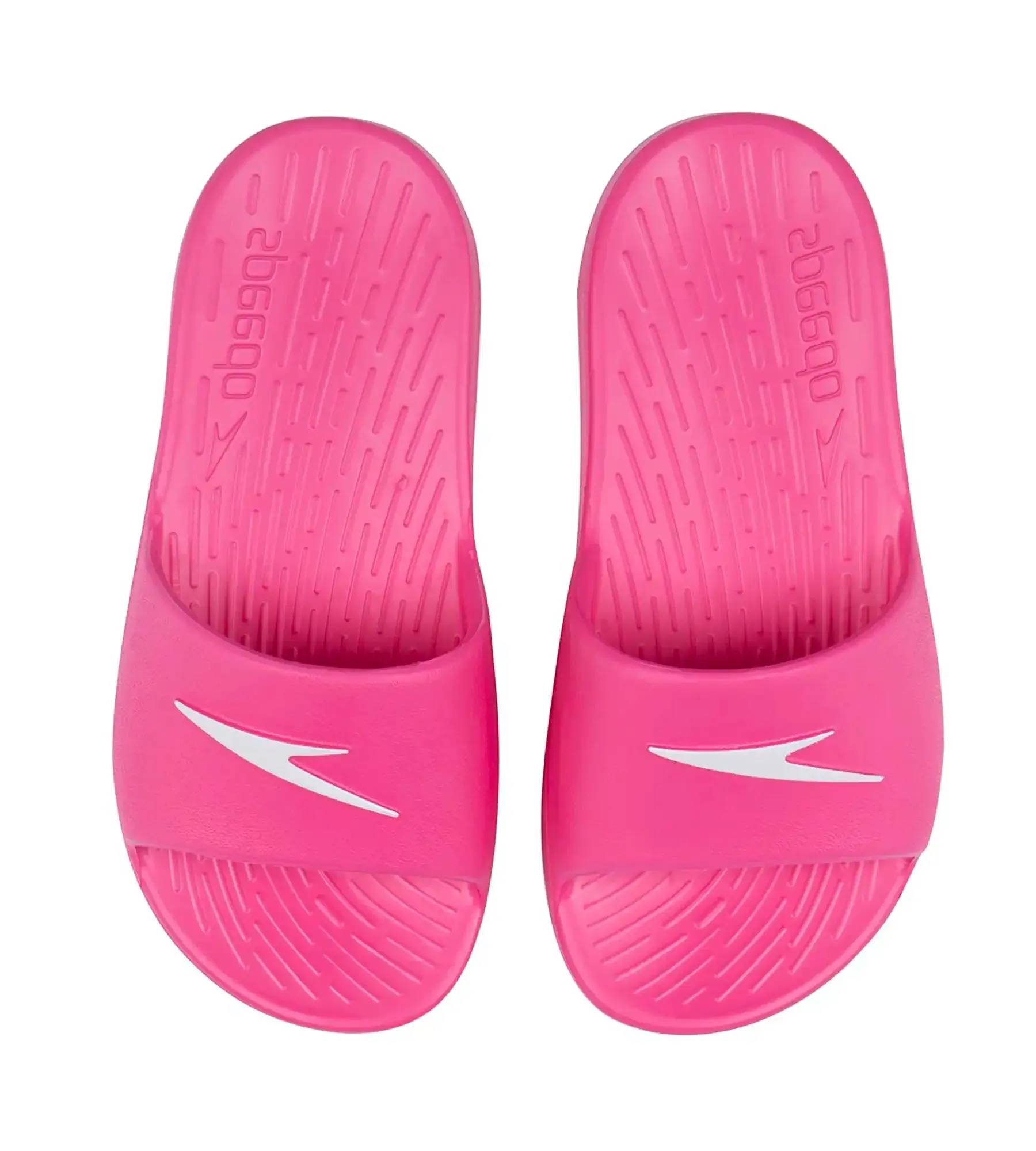 Unisex Junior's Single Colour Slides - Electric Pink & White