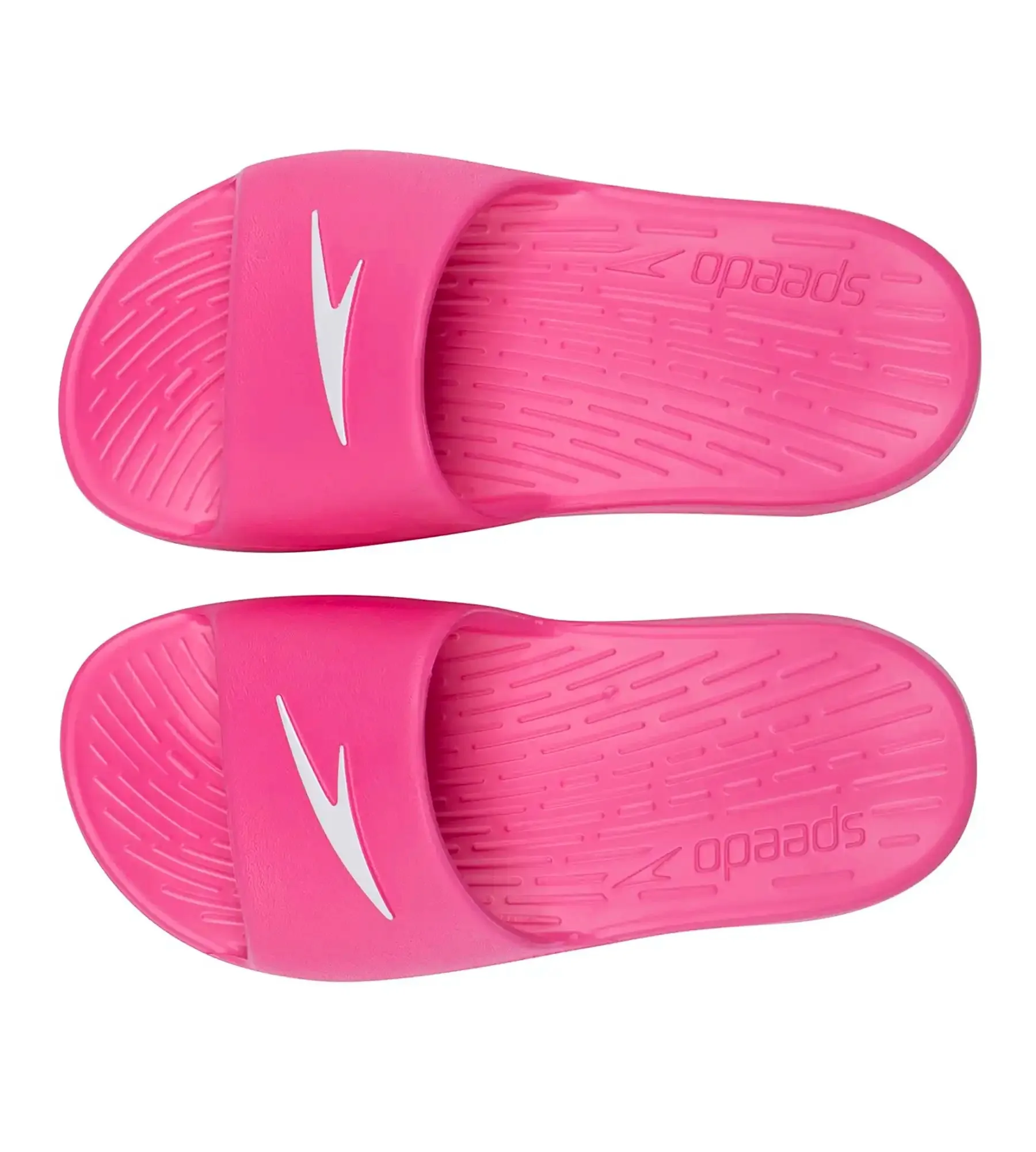 Unisex Junior's Single Colour Slides - Electric Pink & White