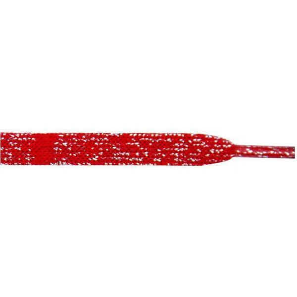 Wholesale Metallic Flat 3/8" - Red/Silver (12 Pair Pack) Shoelaces