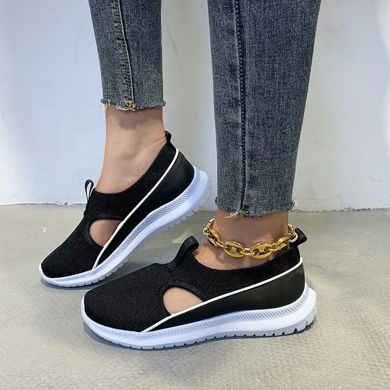 Womens Breathable Platform Hollow Mesh Lightweight Casual Sneakers