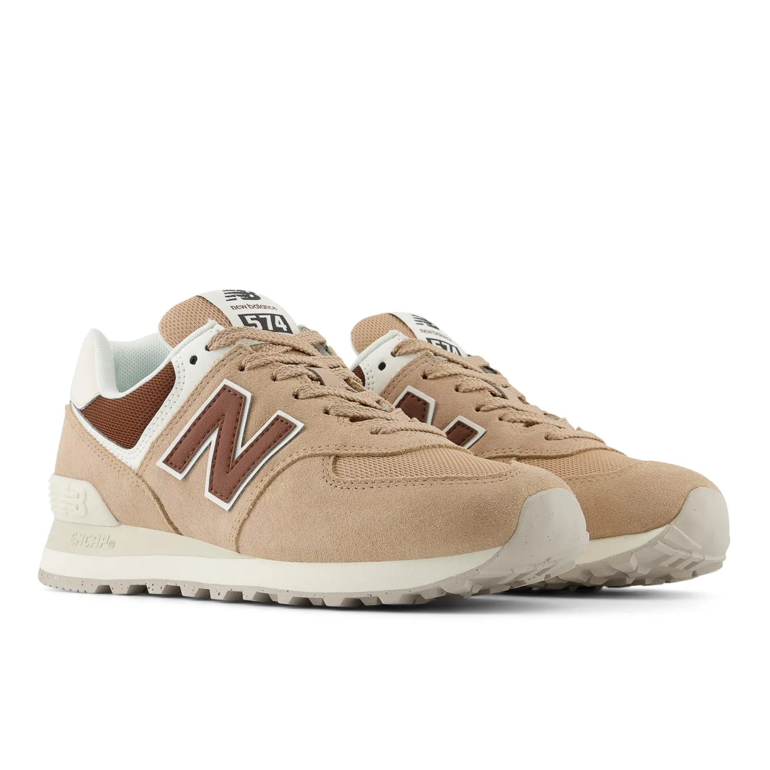 Women's New Balance 574 Core Color: Flat Taupe with Rich Oak