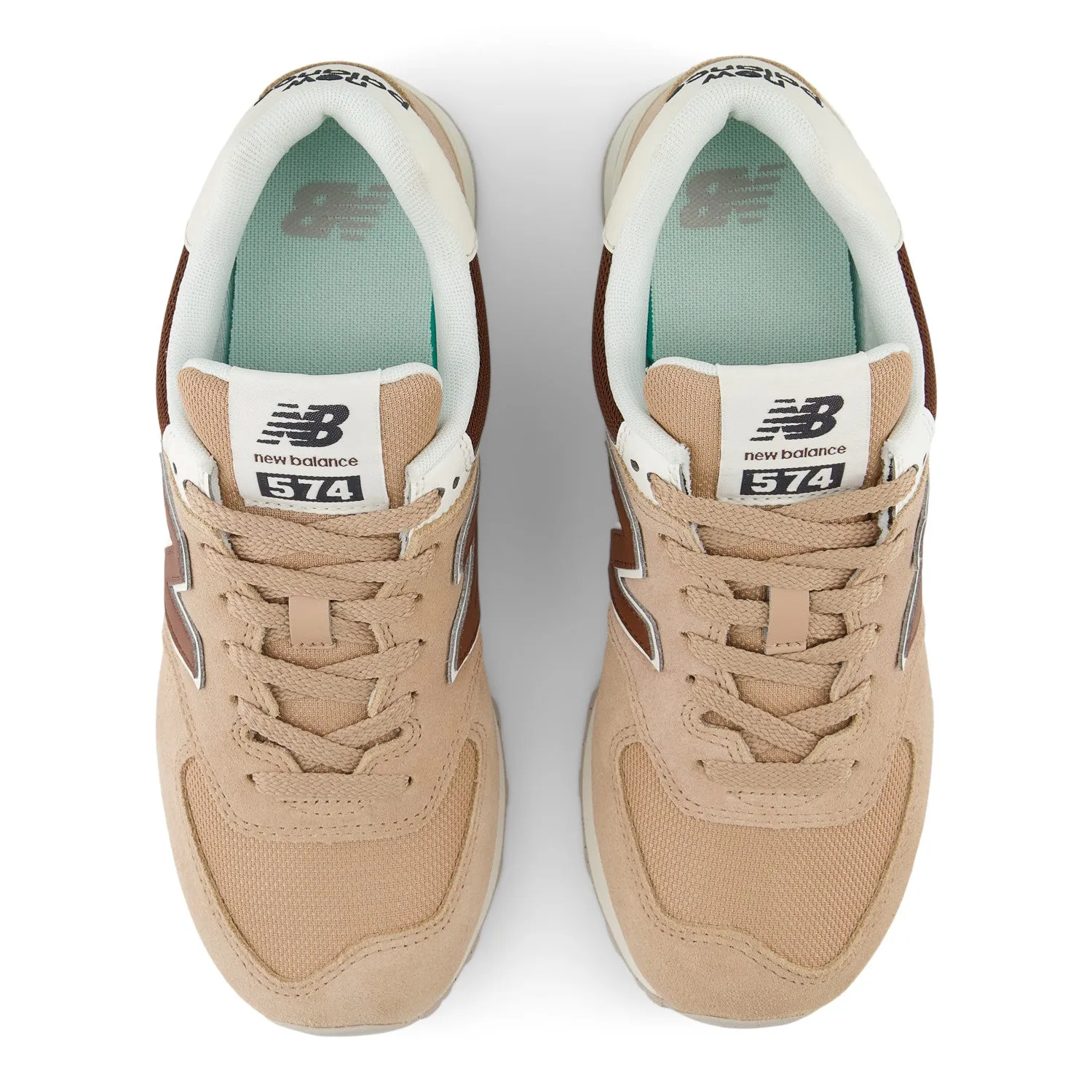 Women's New Balance 574 Core Color: Flat Taupe with Rich Oak