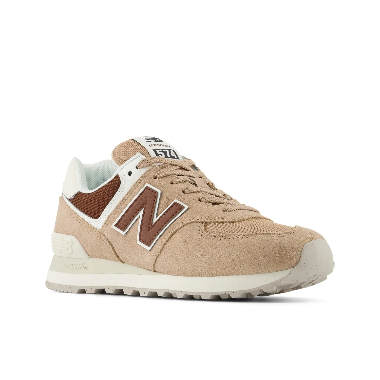 Women's New Balance 574 Core Color: Flat Taupe with Rich Oak